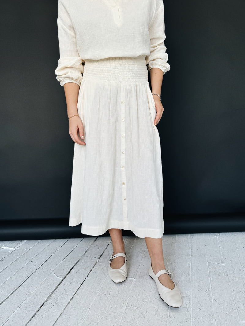 Zoe Midi Skirt - Ivory