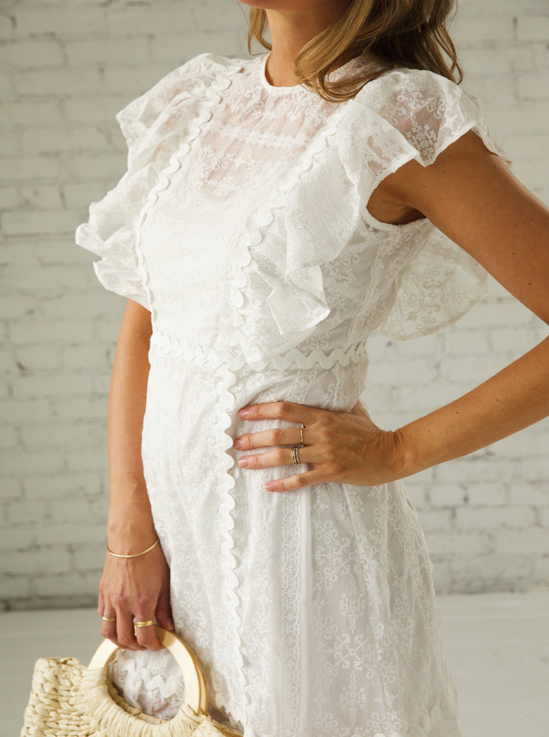 Flutter White Gatsby Dresses