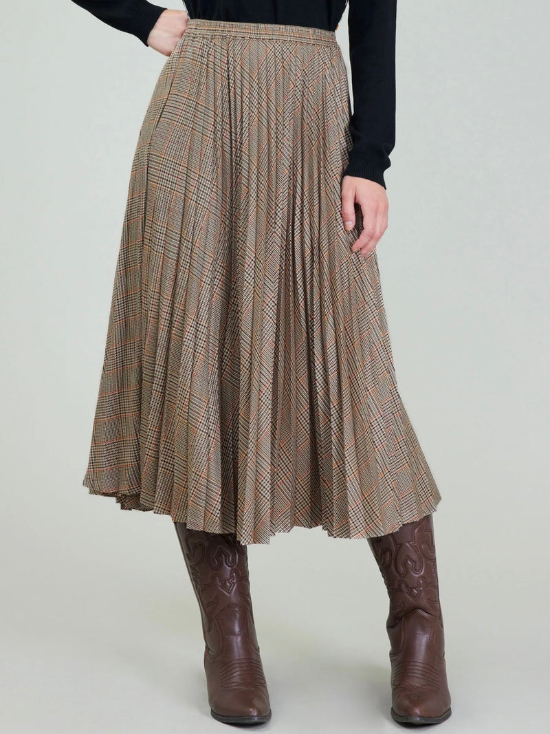 Clyde Plaid Midi Skirt