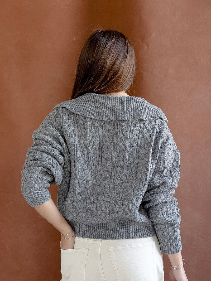 Grey Wide Cable Knit