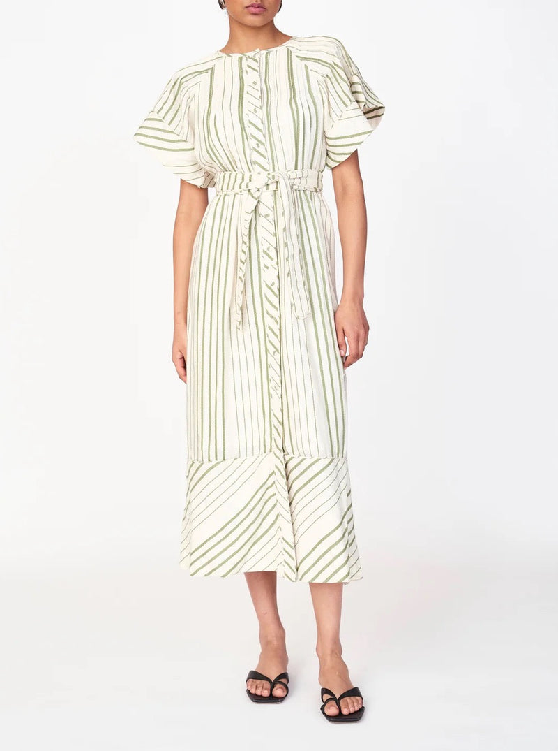 Mirth Vienna Pintuck Dress in Garden Stripe