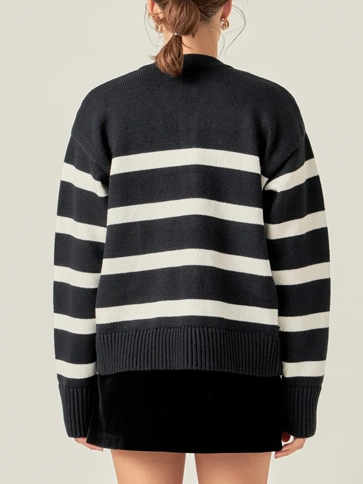 Stripe Zip Sweater