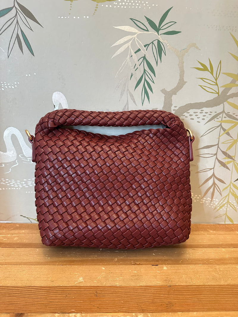 Adrianne Small Woven Bag Burgundy