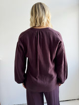 Zoe Peasant Blouse - Plum