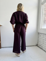 Zoe Smocked Pant - Plum