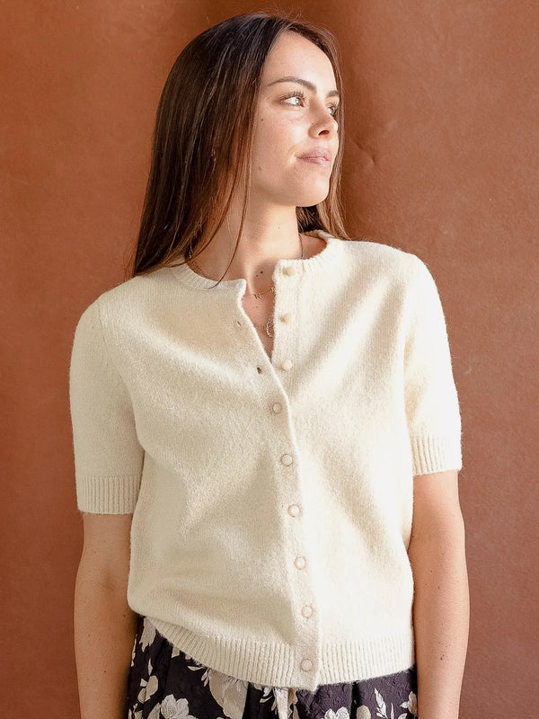 Celeste Button Cardigan - Oatmeal