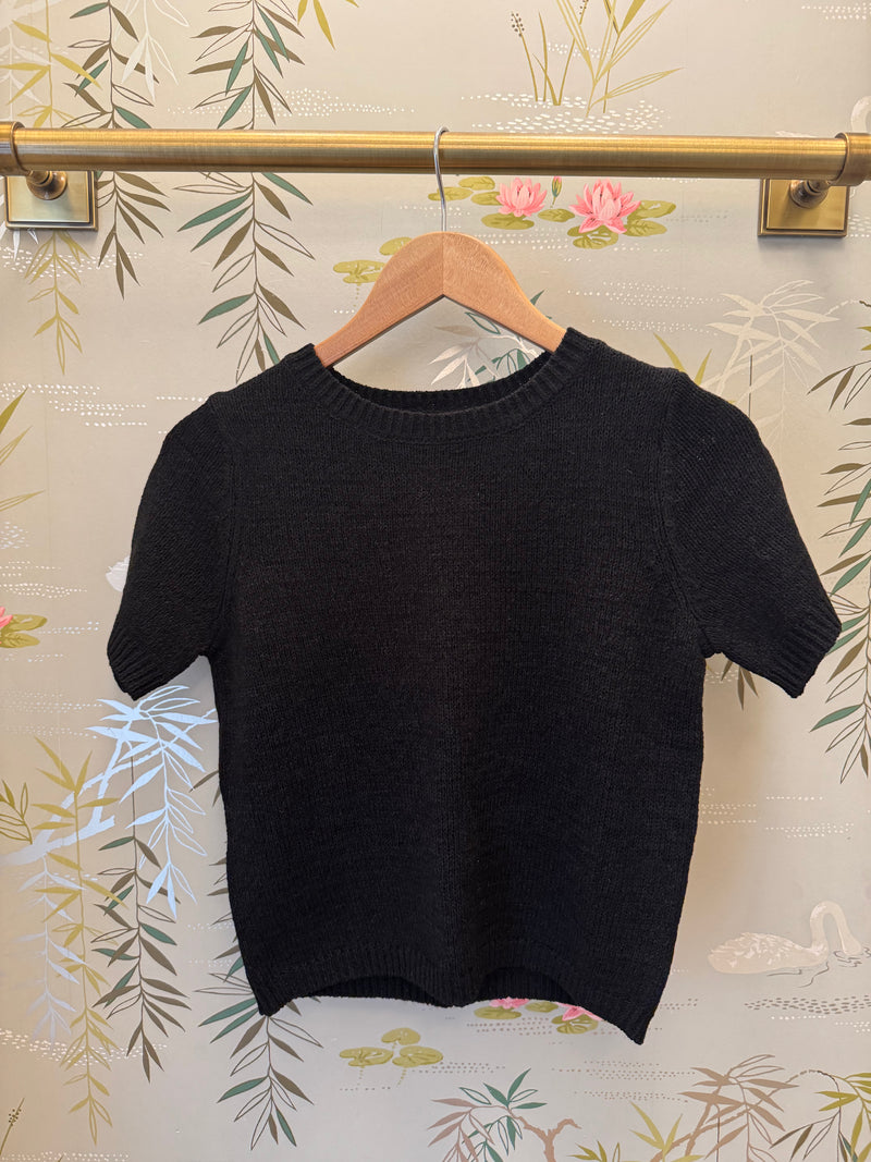 Lelia Short Sleeve Knit- Black