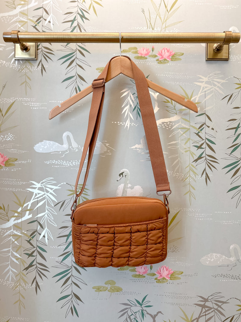 Quilted Crossbody Bag Brown