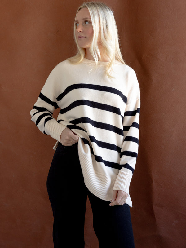 Cape Stripe Knit Ivory