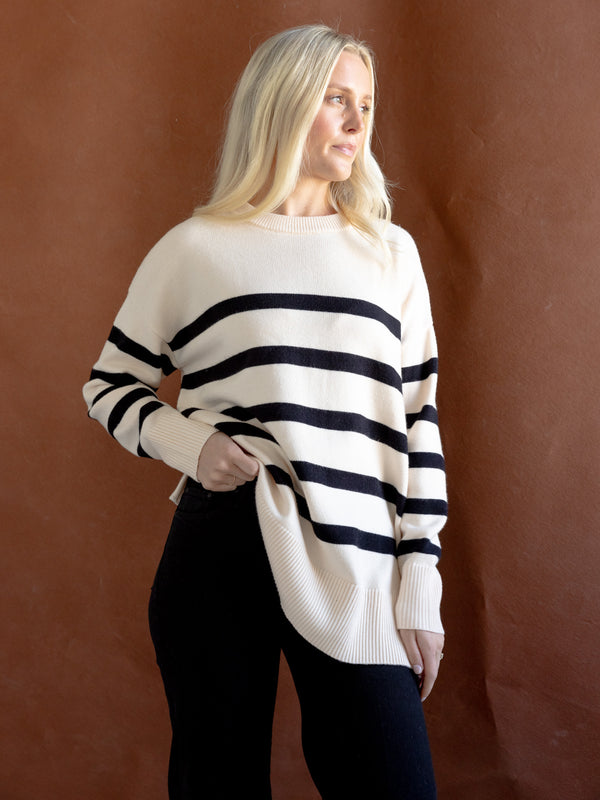 Cape Stripe Knit Ivory