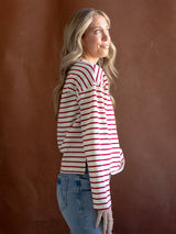 Shelly Striped Top Red