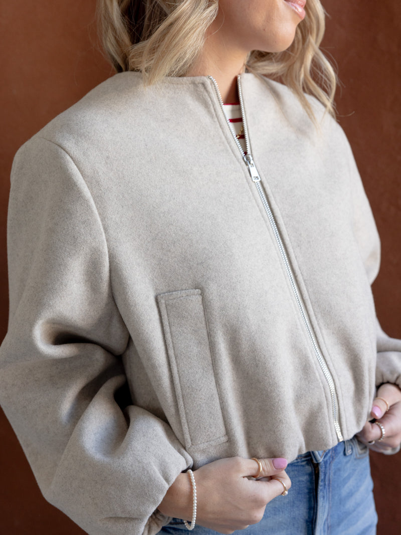 Whitney Bomber Jacket Oatmeal