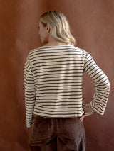 Shelly Striped Top Brown