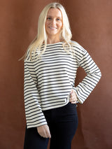 Shelly Striped Top Black