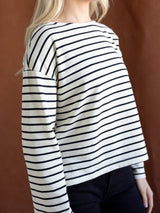 Shelly Striped Top Black