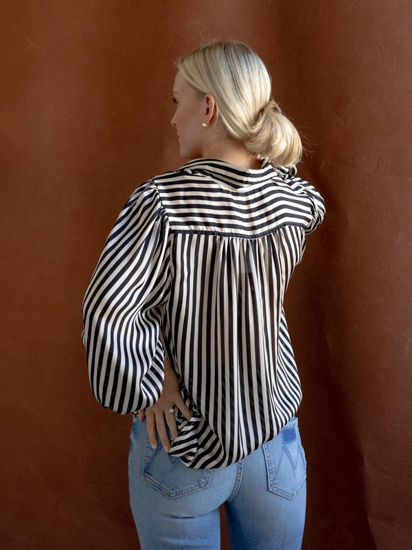 Vivian Black Stripe Blouse