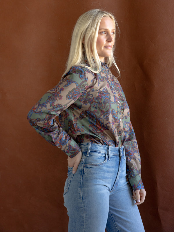 Paisley Ruffle Blouse