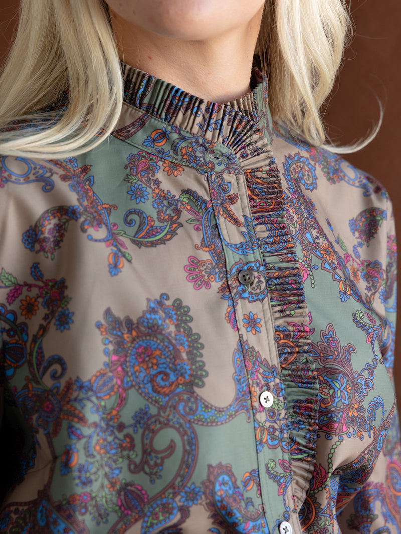 Paisley Ruffle Blouse