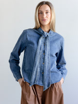 Daphne Denim Bow Blouse