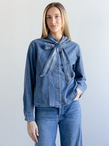 Daphne Denim Bow Blouse