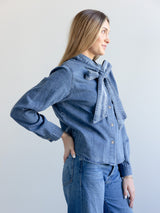 Daphne Denim Bow Blouse