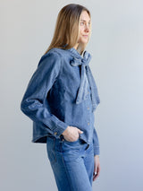 Daphne Denim Bow Blouse