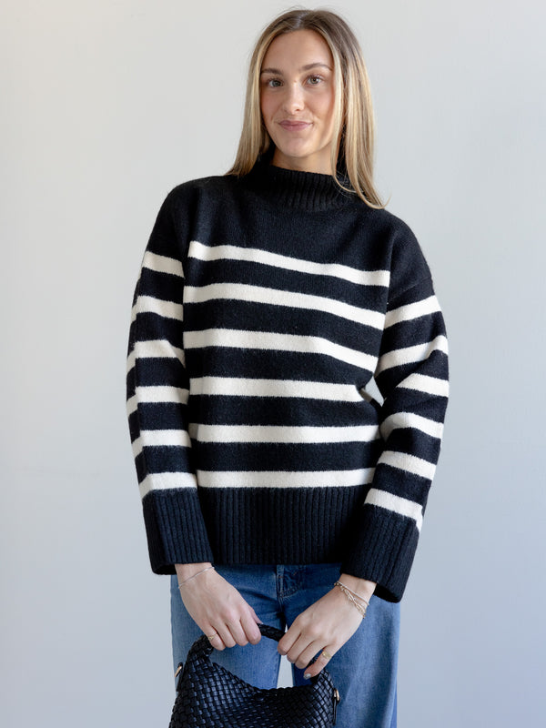 Stripe Turtle Neck Sweater