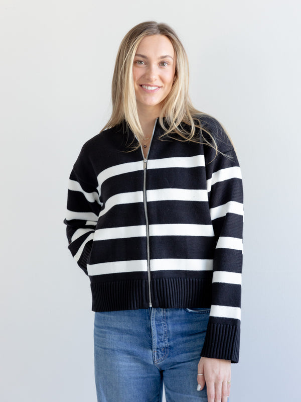 Stripe Zip Sweater