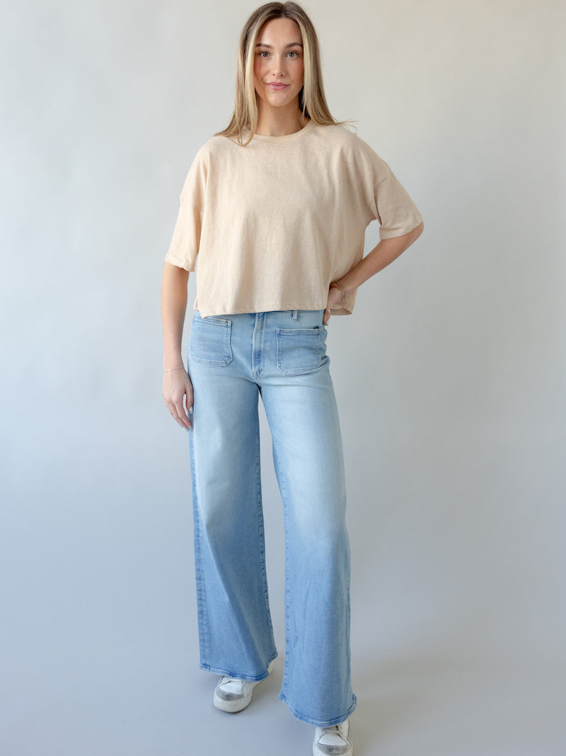 Colby Linen Tee - Sand