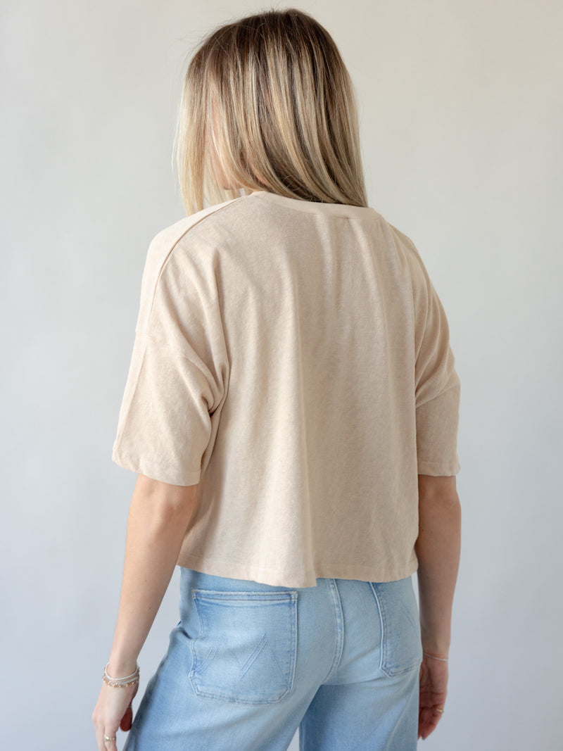 Colby Linen Tee - Sand