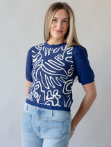 Abstract Blue Sweater