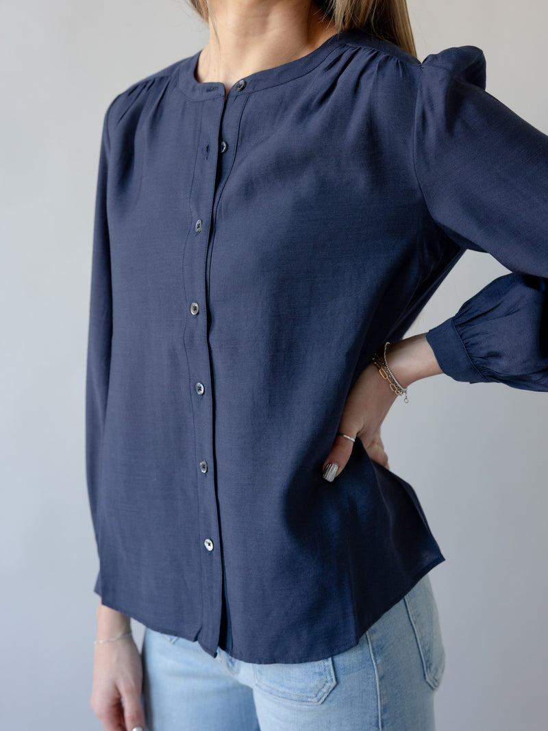 Elsbeth Navy Blouse