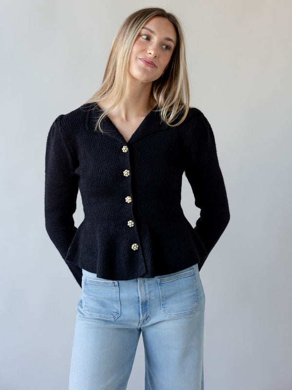 Perla Knit Cardigan - Black