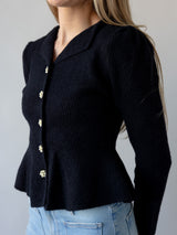 Perla Knit Cardigan - Black