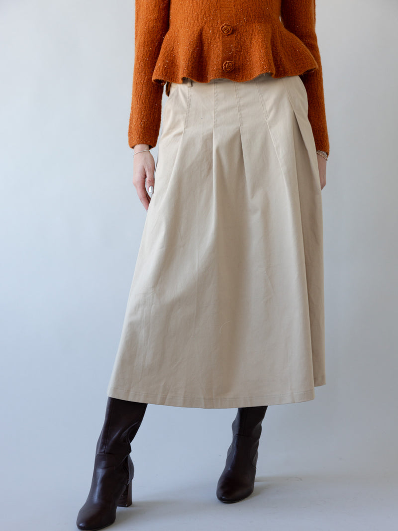 Agatha Khaki Midi Skirt