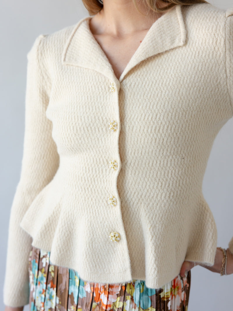 Perla Knit Cardigan - Ivory