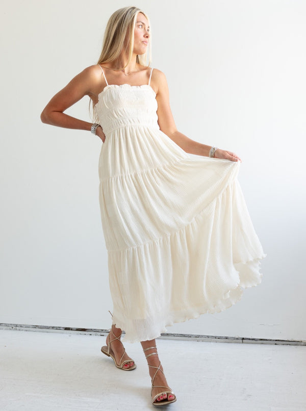 Ivory Pleat Dress