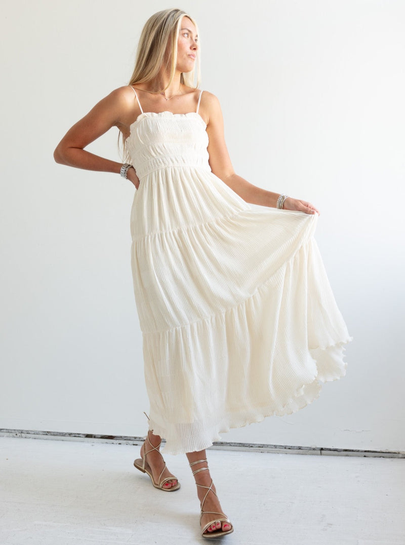 Ivory Pleat Dress