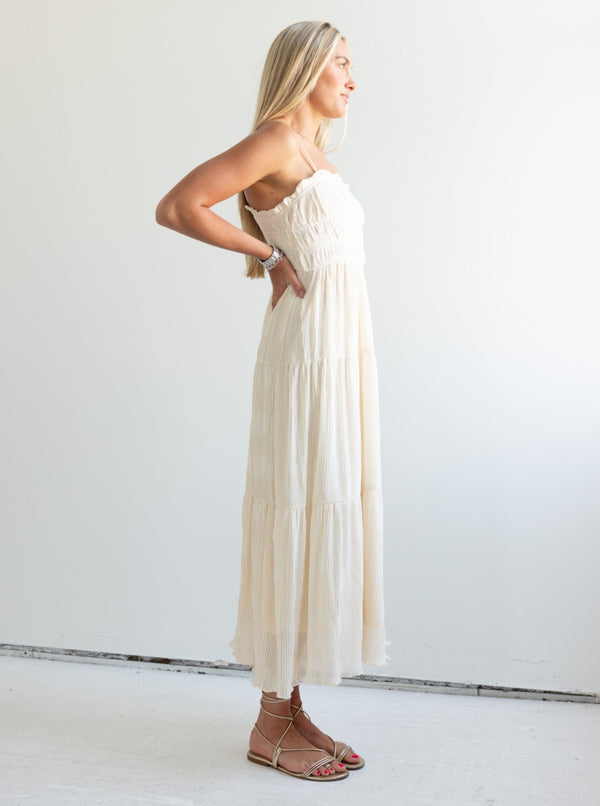 Ivory Pleat Dress