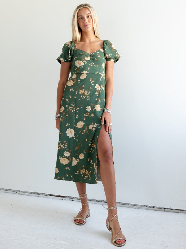 Janie Floral Dress - Green