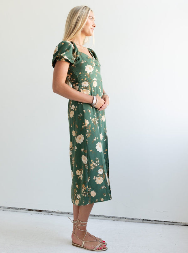 Janie Floral Dress - Green