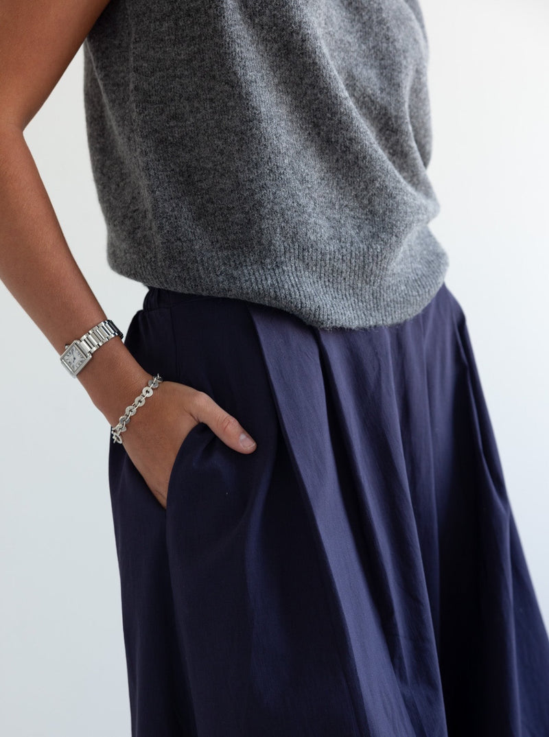 Addison Navy Midi Skirt