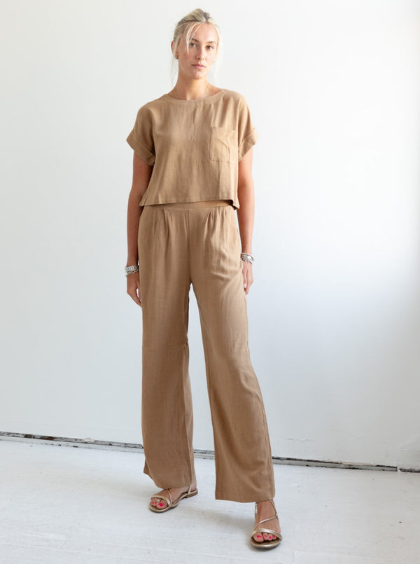 Tucker Linen Pant - Brown