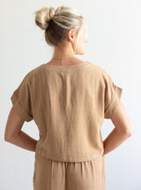 Tucker Linen Top - Brown