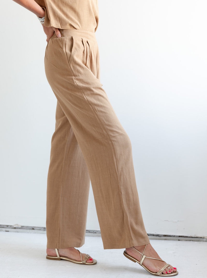 Tucker Linen Pant - Brown