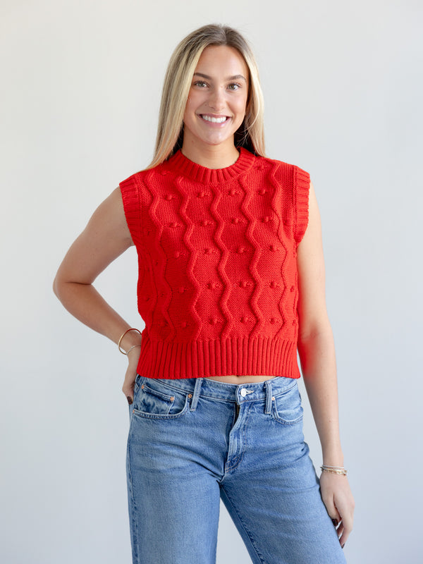 GiGi Bubble Vest in Red