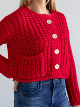 Cherry Red Cardigan