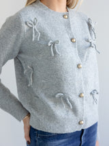 Annie Bow Cardigan Grey