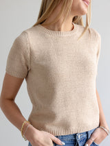 Lelia Short Sleeve Knit- Taupe