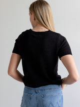 Lelia Short Sleeve Knit- Black